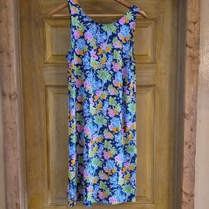 Disney Lilly Pulitzer Sleeveless Dress Size Small Mickey Minnie Tropical Flora